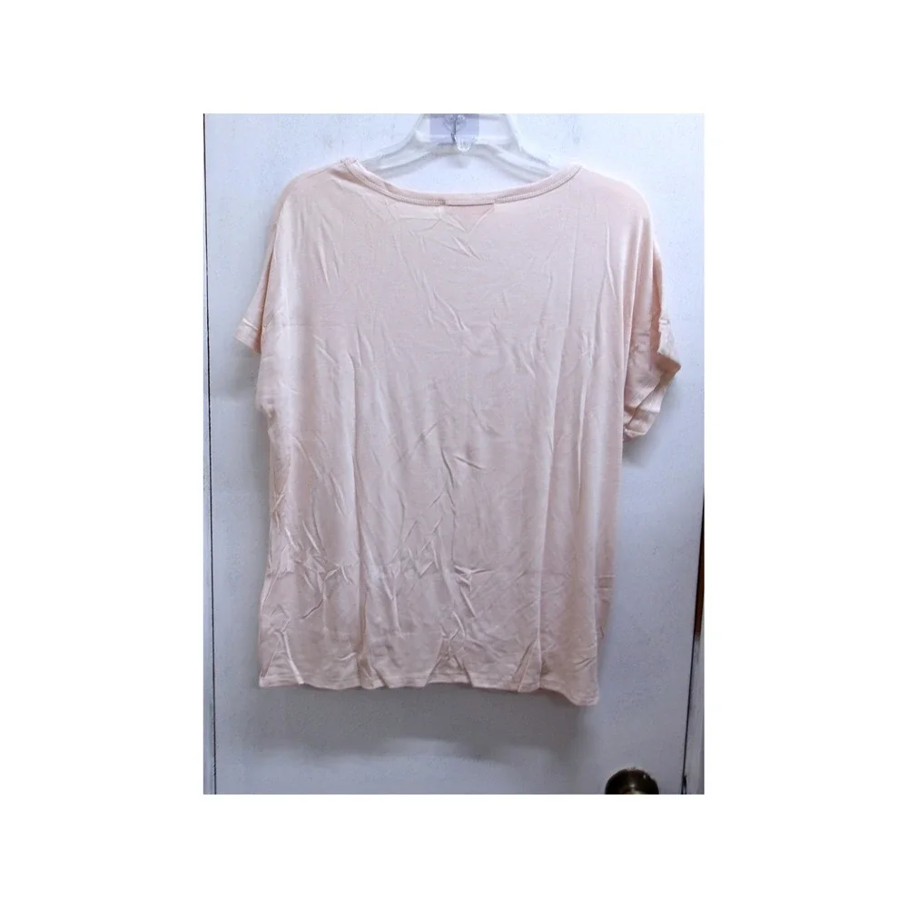 Hailey & Co Blush Peach Front Knot Detail Scoop Neck Top Oversized S /#26922